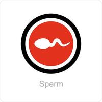 sperma e fecondazione icona concetto vettore
