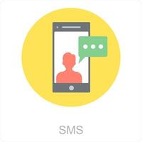sms e conversazione icona concetto vettore