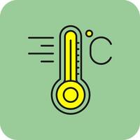 temperatura pieno giallo icona vettore