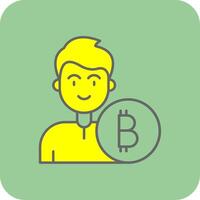 bitcoin pieno giallo icona vettore