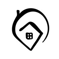 Icona di vettore reale casa semplice calligrafia. Estate Architecture Costruzione per il design. Elemento di logo disegnato a mano dell&#39;annata a casa