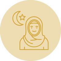 musulmano linea giallo cerchio icona vettore
