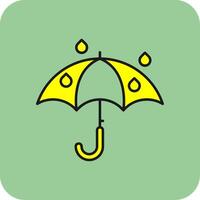 ombrello pieno giallo icona vettore