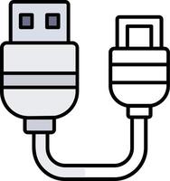 USB pieno metà tagliare icona vettore