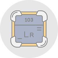 lawrencium linea pieno leggero cerchio icona vettore