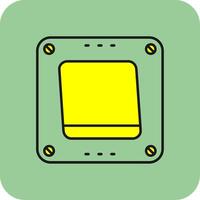 switch pieno giallo icona vettore