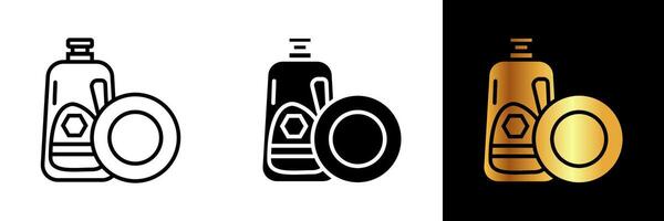 un' pulito e essenziale icona che rappresentano piatto sapone, simboleggiante cucina pulizia, culinario igiene, e efficace Grasso rimozione per immacolato stoviglie. vettore