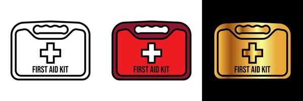 primo aiuto kit icona, un icona che rappresentano un' primo aiuto kit, simboleggiante preparazione e medico assistenza nel Astuccio di emergenze o lesioni. vettore