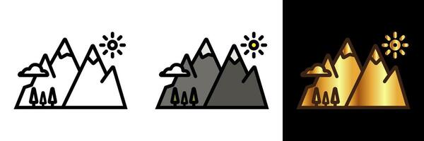 montagna icona, un icona che rappresentano montagne, simboleggiante avventura, natura, e il bellezza di il all'aperto. vettore