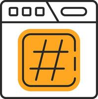 hashtag spellato pieno icona vettore