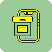 archivio pieno giallo icona vettore
