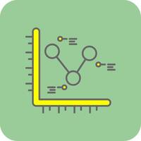 grafico pieno giallo icona vettore