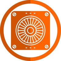 estrattore glifo arancia cerchio icona vettore