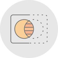 opacità linea pieno leggero cerchio icona vettore