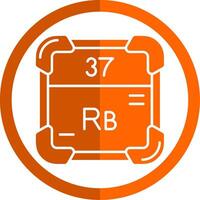 rubidio glifo arancia cerchio icona vettore