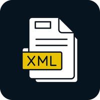 xml glifo Due colore icona vettore