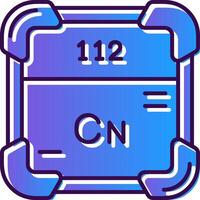 copernicium pendenza pieno icona vettore