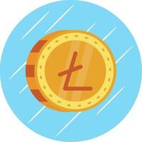 litecoin piatto blu cerchio icona vettore