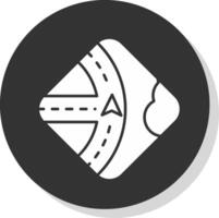 navigazione glifo grigio cerchio icona vettore