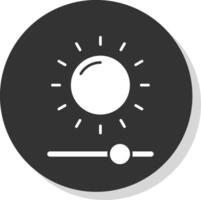 luminosità glifo grigio cerchio icona vettore