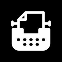 icona del glifo della macchina da scrivere invertita vettore