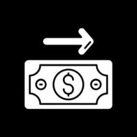 icona del glifo di pagamento invertito vettore