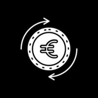 Euro glifo rovesciato icona vettore