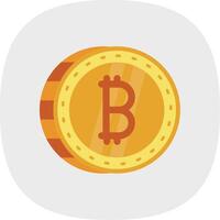 bitcoin piatto curva icona vettore