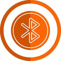 Bluetooth glifo arancia cerchio icona vettore
