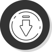 Scarica glifo grigio cerchio icona vettore