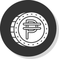 filippino glifo grigio cerchio icona vettore