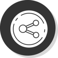 Condividere glifo grigio cerchio icona vettore