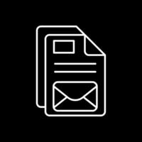 icona linea e-mail invertita vettore