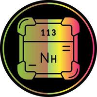 nihonium glifo dovuto colore icona vettore
