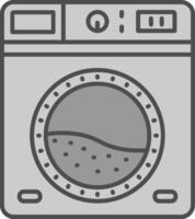 lavanderia linea pieno in scala di grigi icona vettore