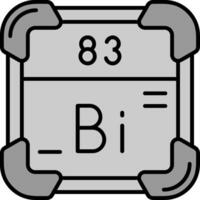 bismuto linea pieno in scala di grigi icona vettore