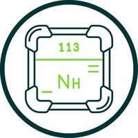 nihonium linea cerchio icona vettore