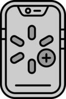 Di Più linea pieno in scala di grigi icona vettore