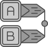 diagramma linea pieno in scala di grigi icona vettore