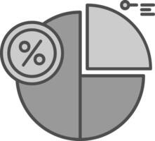 percentuale linea pieno in scala di grigi icona vettore