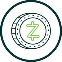 zcash linea cerchio icona vettore