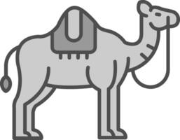cammello linea pieno in scala di grigi icona vettore