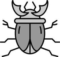 scarafaggio linea pieno in scala di grigi icona vettore