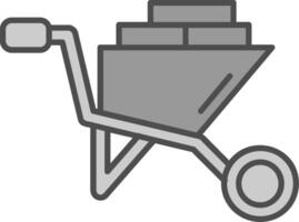 carrello linea pieno in scala di grigi icona vettore