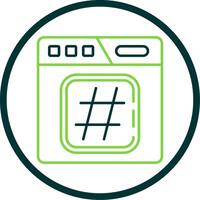 hashtag linea cerchio icona vettore