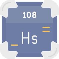 hassium piatto leggero icona vettore