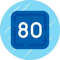 ottanta piatto blu cerchio icona vettore