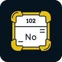 nobelium glifo Due colore icona vettore