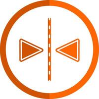Flip glifo arancia cerchio icona vettore