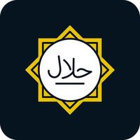 icona a due colori con glifo halal vettore